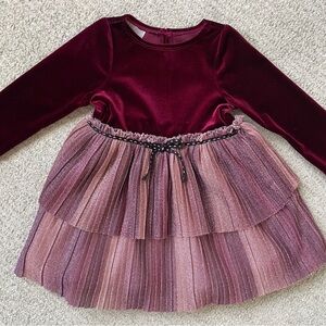 New Puppy & Julie Toddler Girl Sparkle Red Holiday Tiered Dress 18 months
